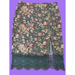 Free People Floral Blue Skirt Size 12